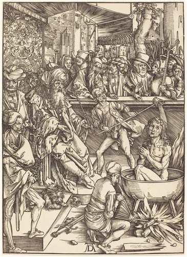 The Martyrdom of Saint John by Albrecht Dürer, print, 1496-1498