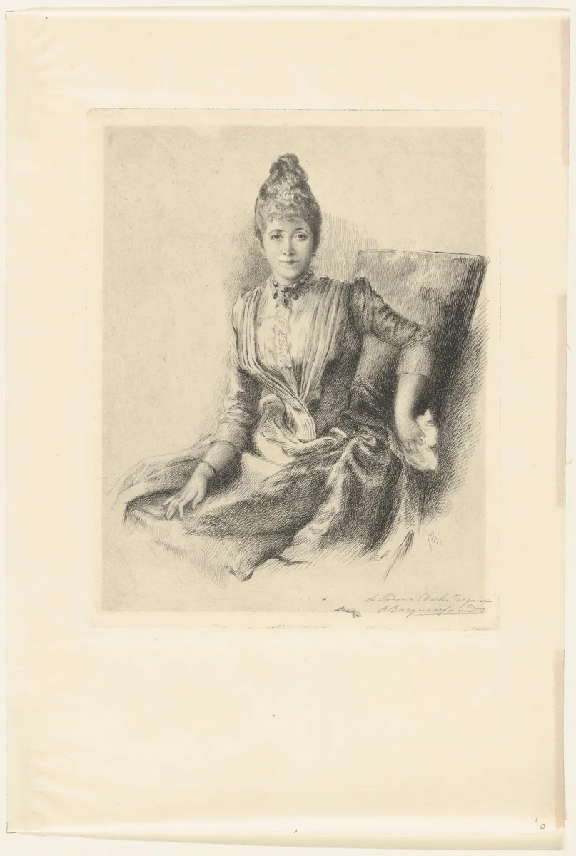 Portrait of Mlle Quivoron by Marie Bracquemond, print, 1860-1914