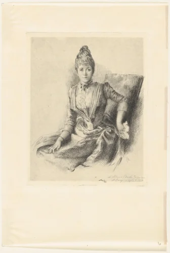 Portrait of Mlle Quivoron by Marie Bracquemond, print, 1860-1914