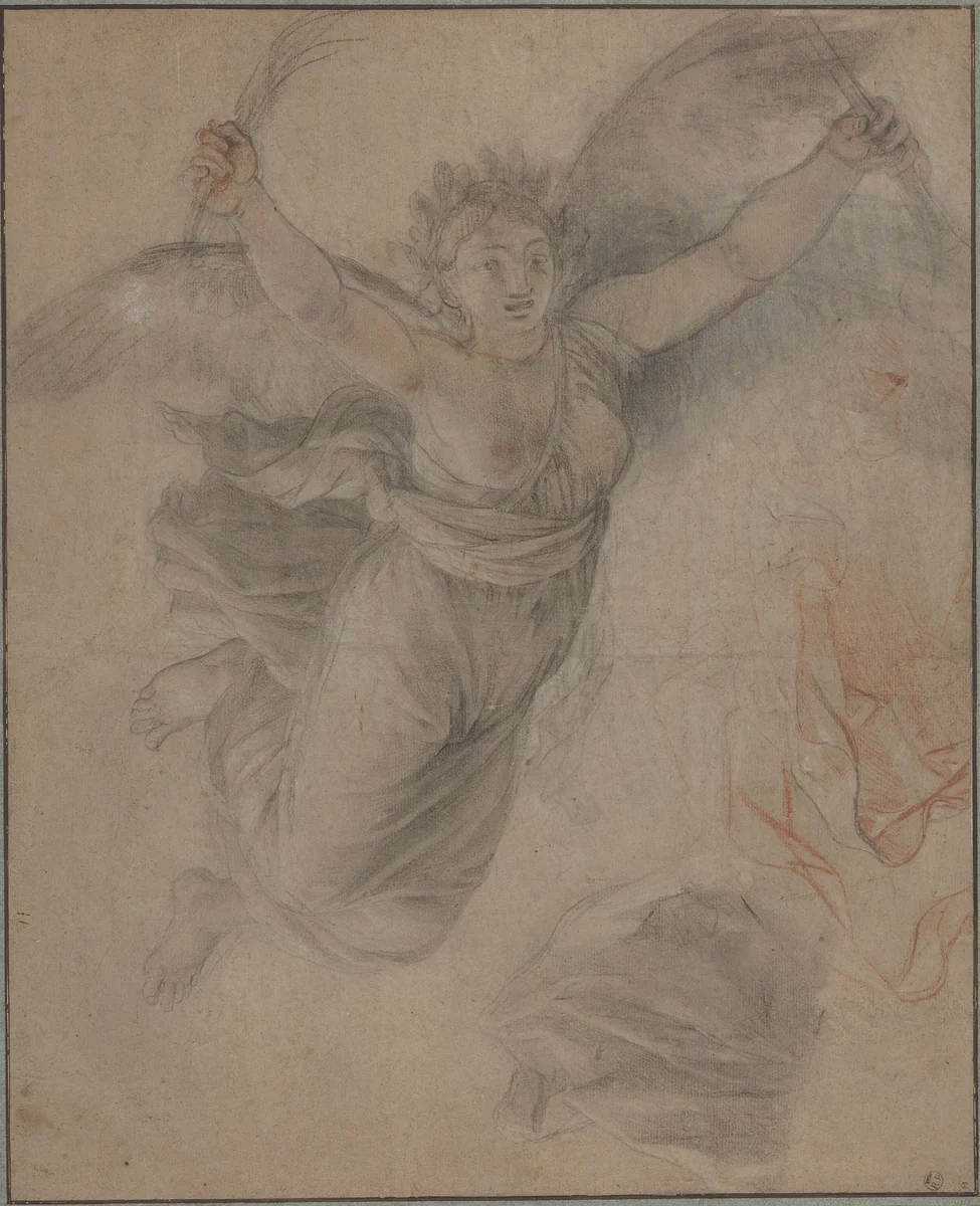 An Allegorical Female Figure by Charles Le Brun, drawing, 1600-1699