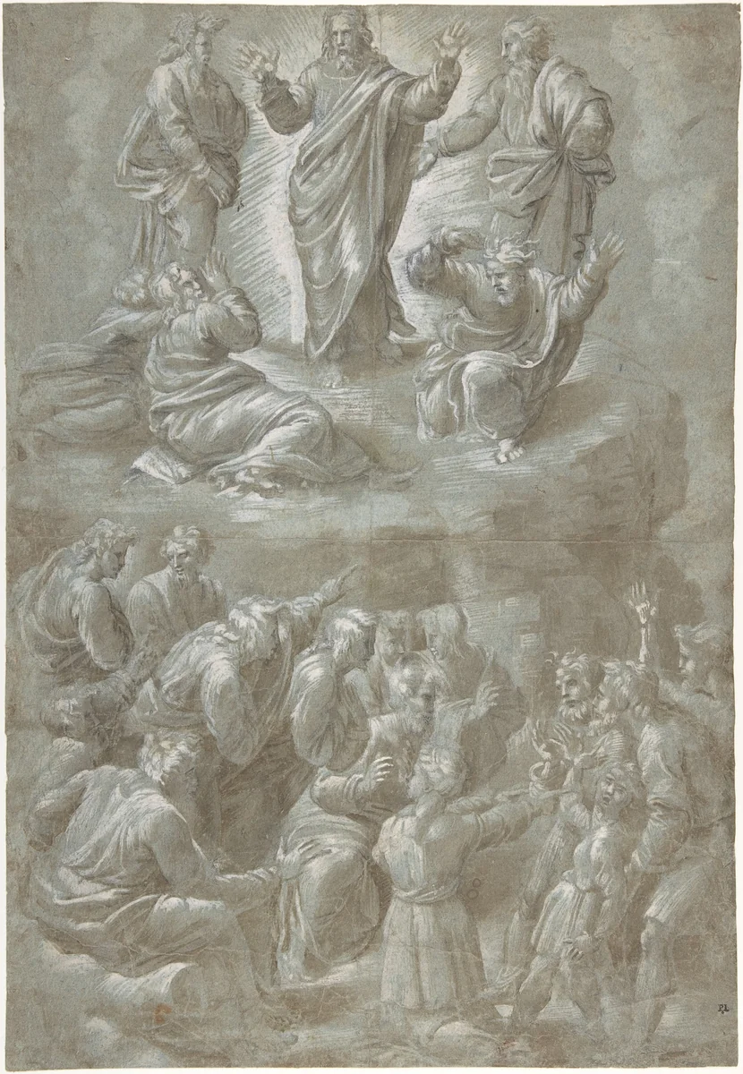 The Transfiguration, after Raphael by Biagio Pupini, drawing, 1511-1551