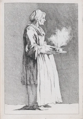 Rosa Diupert, Wife of Nicolas Bremont, Cook at the French Academy in Rome, pl. X from "Recueil de caricatures" by Ange Laurent de La Live de Jully, print, 1749-1759