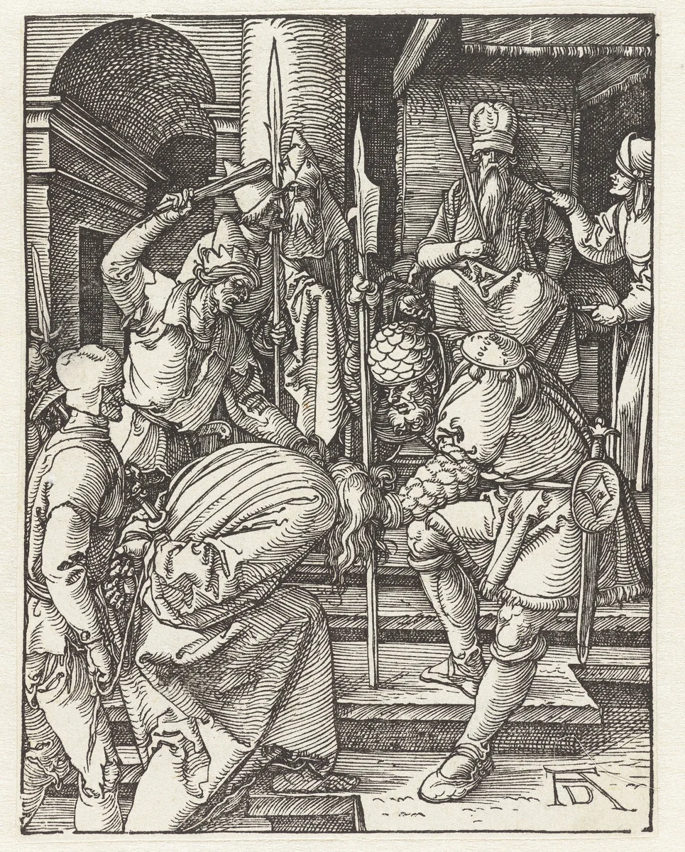 Christus voor Annas by Unknown, print, 1508-1509