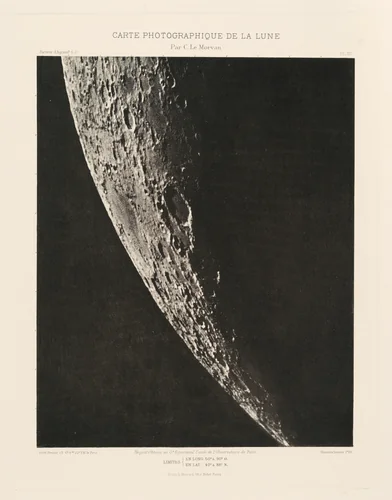 Carte photographique de la lune, planche XII (Photographic Chart of the Moon, plate XII) by Charles Le Morvan, photograph, 1909