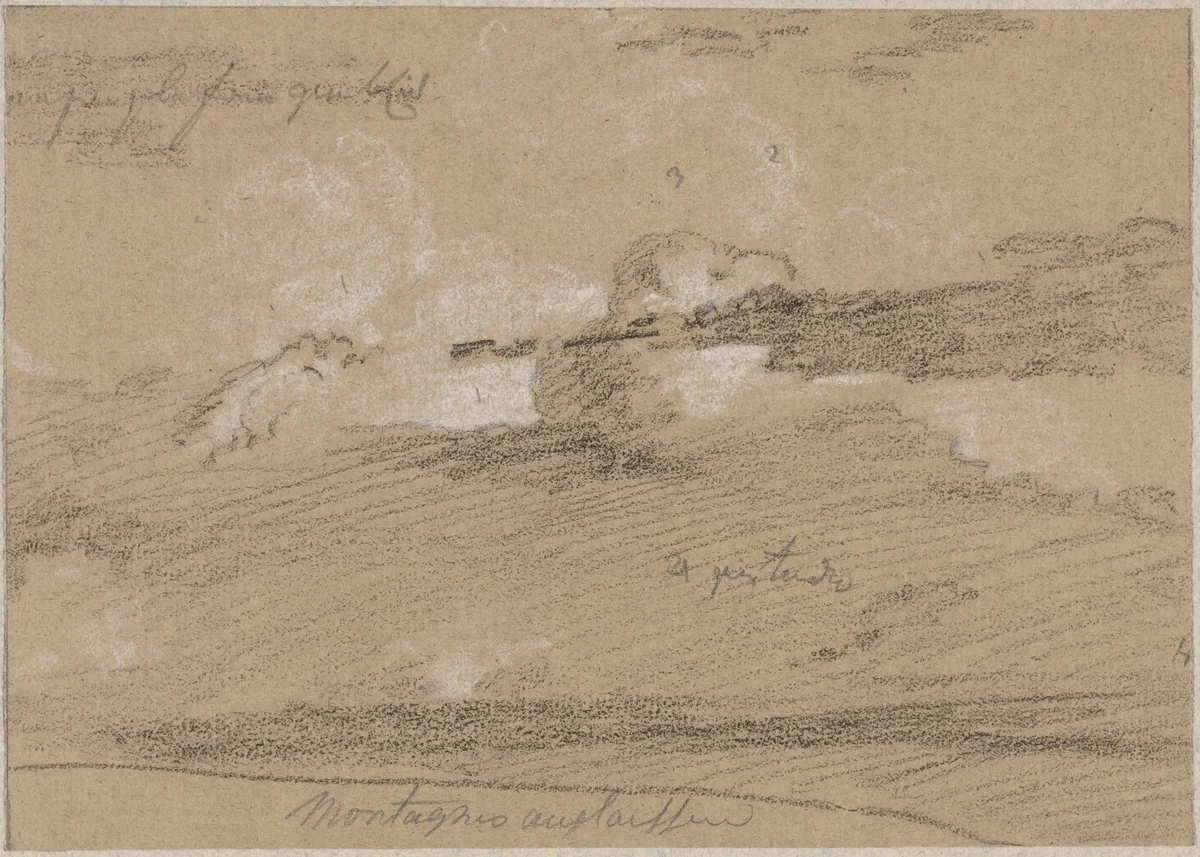 Study of Clouds above the Mountains by Jean Antoine Linck, drawing, 1766-1843