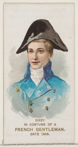 Dixey in the Costume of a French Gentleman of 1808, from the set Actors and Actresses, First Series (N70) for Duke brand cigarettes by W. Duke, Sons & Co., print, 1888-1889