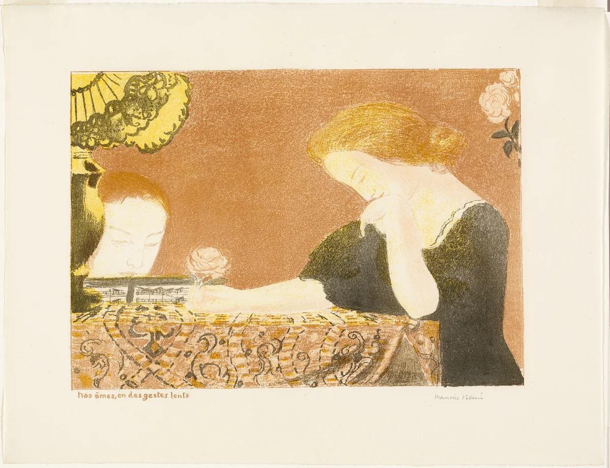 Our Souls, in Languorous Gestures, plate nine from Love by Maurice Denis, print, 1898-1899