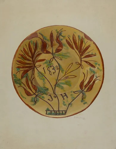 Pa. German Plate by Eugene Shellady, index of american design, 1938