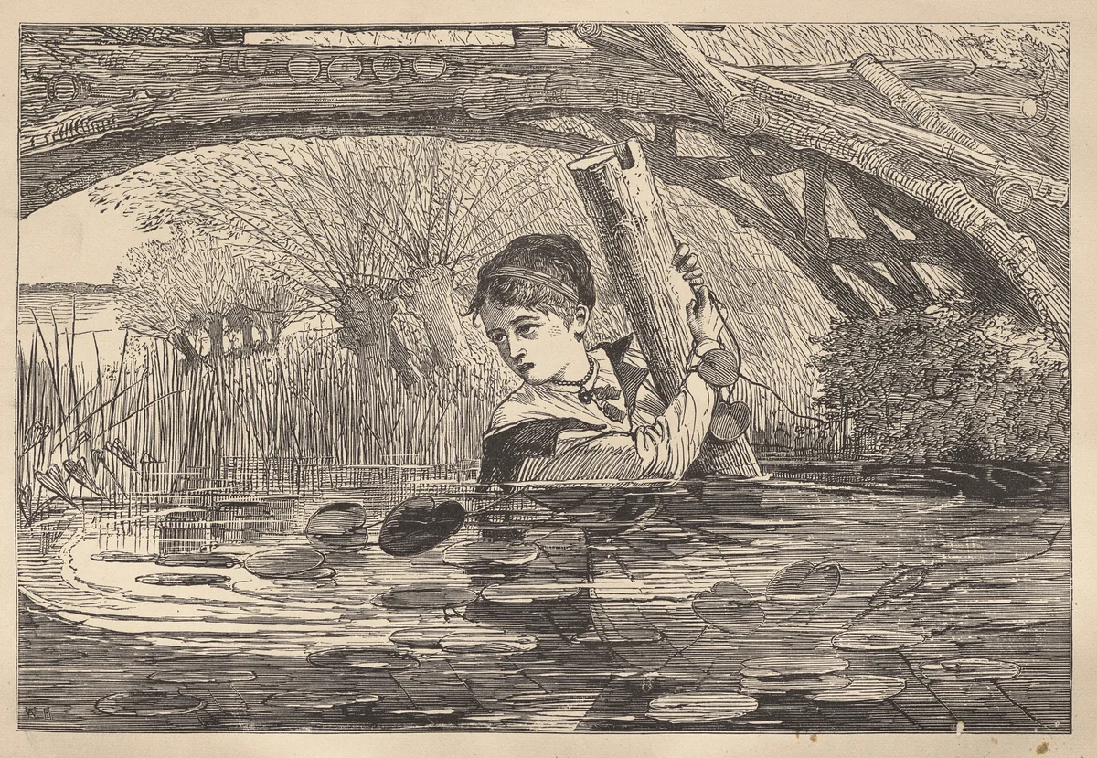 "Orrin, Make Haste, I Am Perishing" by Winslow Homer, print, 1868