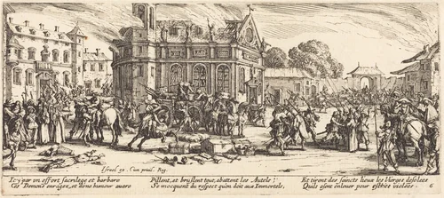 Destruction of a Convent by Jacques Callot, print, 1633