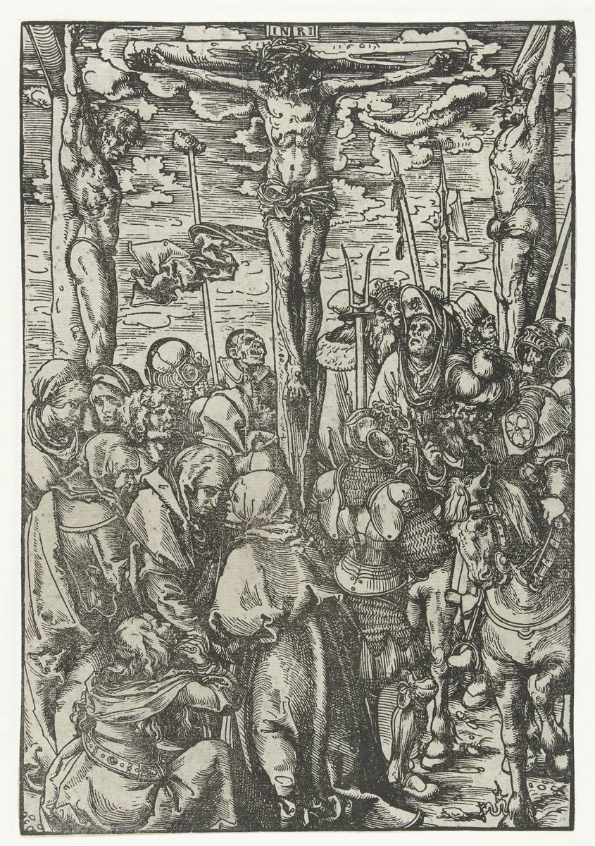 Dood van Christus aan het kruis by Unknown, print, 1509