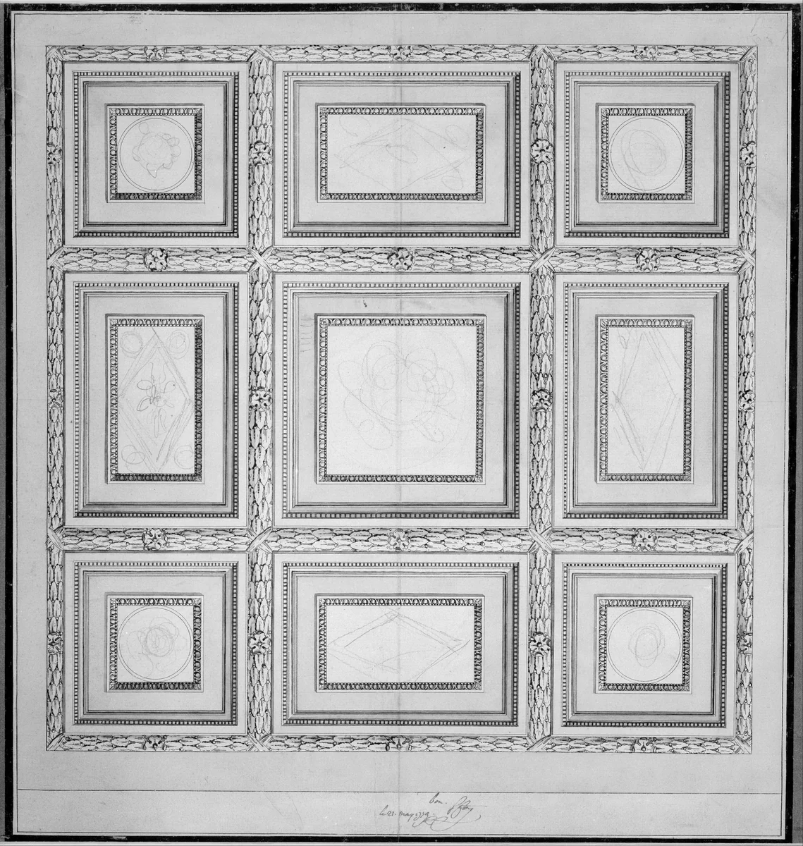 Study for the Ceiling of a Salon in the Hotel de Mazarin by François Joseph Belanger, drawing, 1779