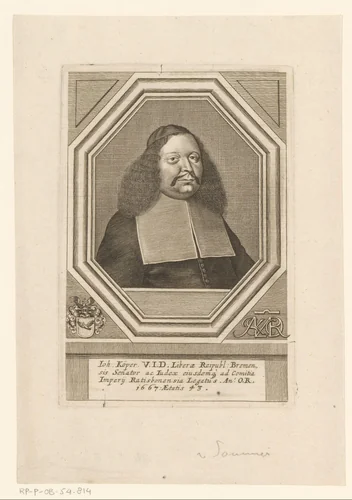 Portret van Johann Köper by Matthias van Sommer, print, 1667