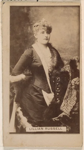 Lillian Russell, from the Actresses series (N245) issued by Kinney Brothers to promote Sweet Caporal Cigarettes by Kinney Brothers Tobacco Company, photograph, 1890
