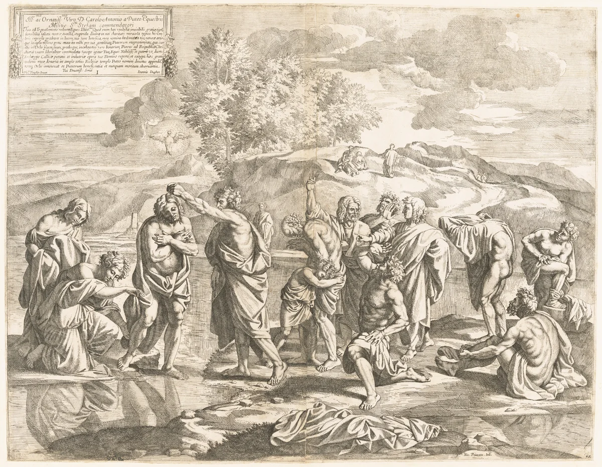 Baptism by Jean Dughet; Nicolas Poussin, print, 1645-1655