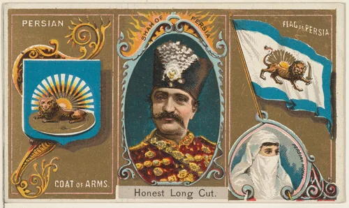 Shah of Persia, from the Rulers, Flags, and Coats of Arms series (N126-1) issued by W. Duke, Sons & Co. by W. Duke, Sons & Co., print, 1888