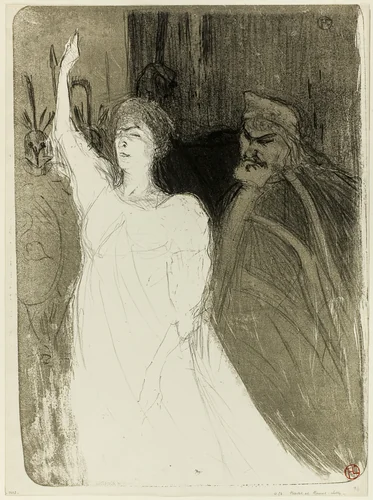 Bartet and Mounet-Sully, in Antigone by Henri de Toulouse-Lautrec, print, 1893