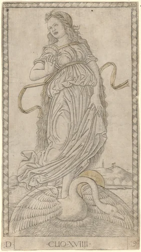Clio by Master of the E-Series Tarocchi, print, 1465