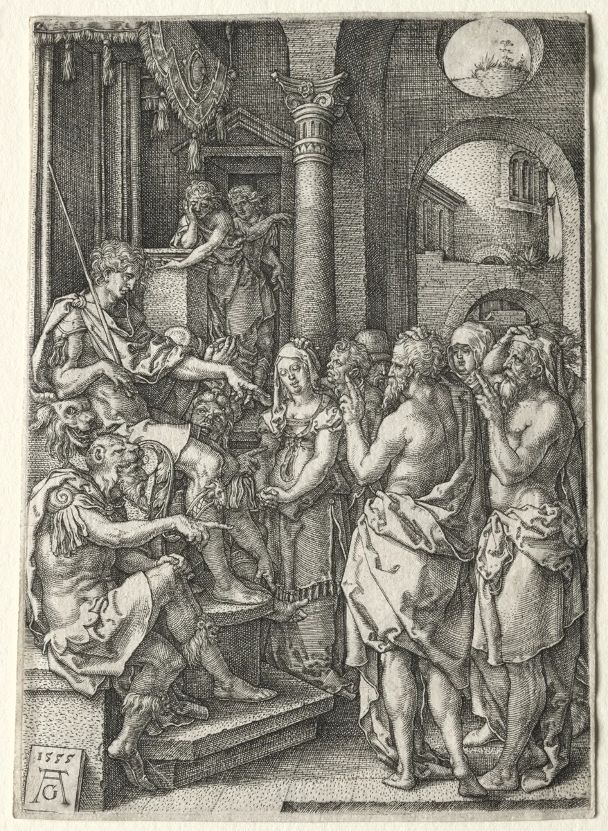 The Story of Susanna: Susanna Accused of Adultery by Heinrich Aldegrever, print, 1555