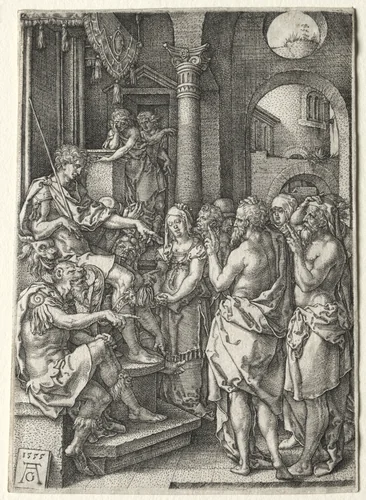 The Story of Susanna: Susanna Accused of Adultery by Heinrich Aldegrever, print, 1555