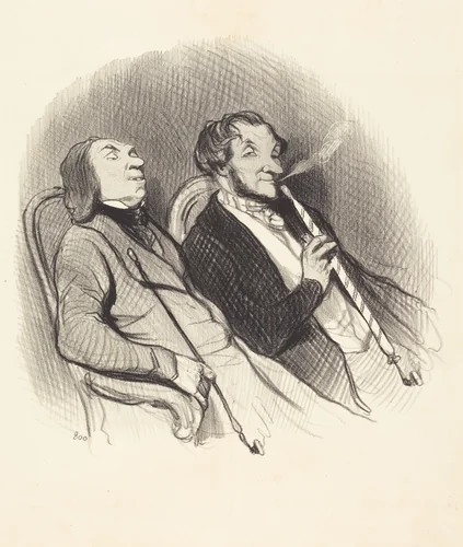 Les Fumeurs de Hadchids by Honoré Daumier, print, 1845