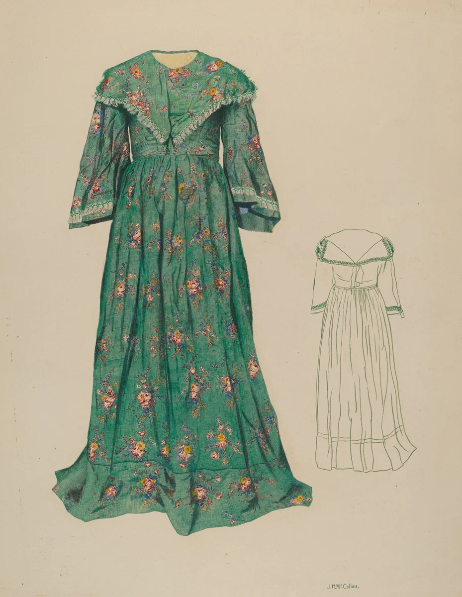 Dress by J. Herman McCollum, index of american design, 1935-1942