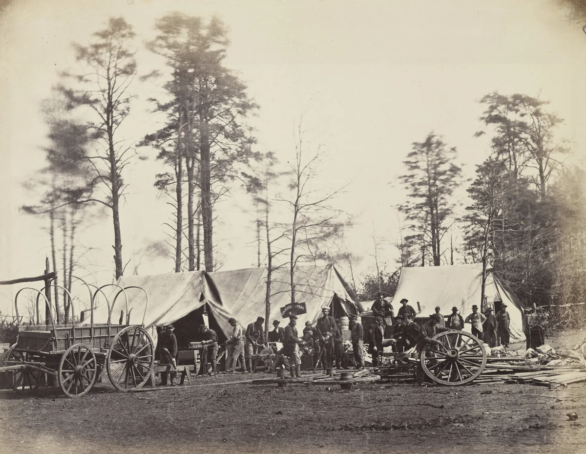 Army Repair Shop by Timothy O'Sullivan, Alexander Gardner, photograph, 1864