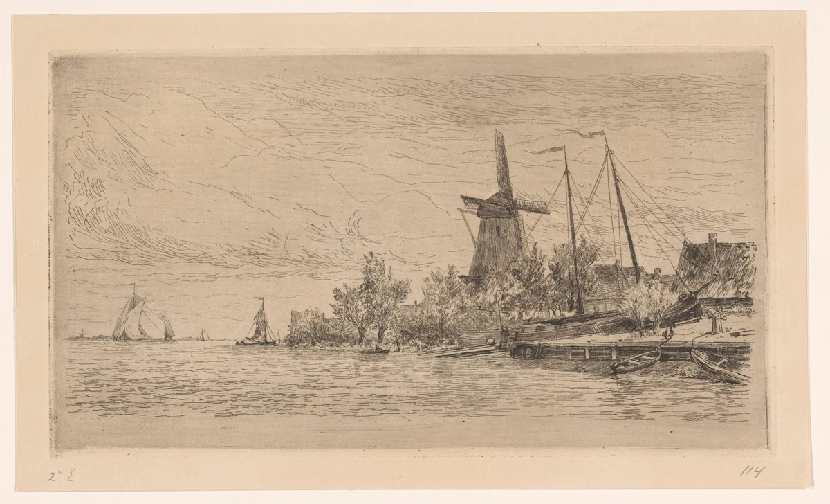 Scheepswerf in Papendrecht by Carel Nicolaas Storm van 's-Gravesande, print, 1880
