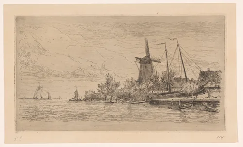 Scheepswerf in Papendrecht by Carel Nicolaas Storm van 's-Gravesande, print, 1880