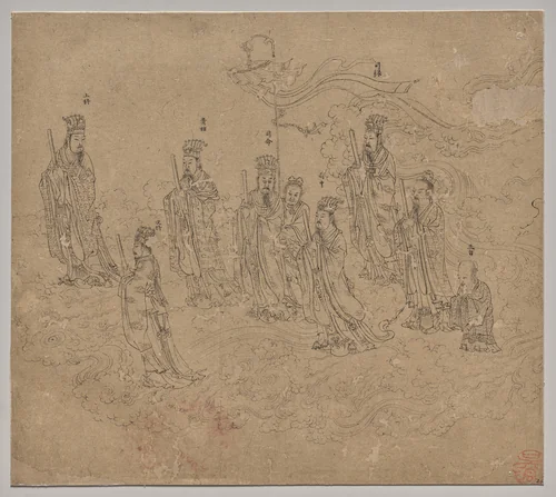 Album of Daoist and Buddhist Themes: Procession of Daoist Deities: Leaf 26 by Unknown, painting, 1200-1299