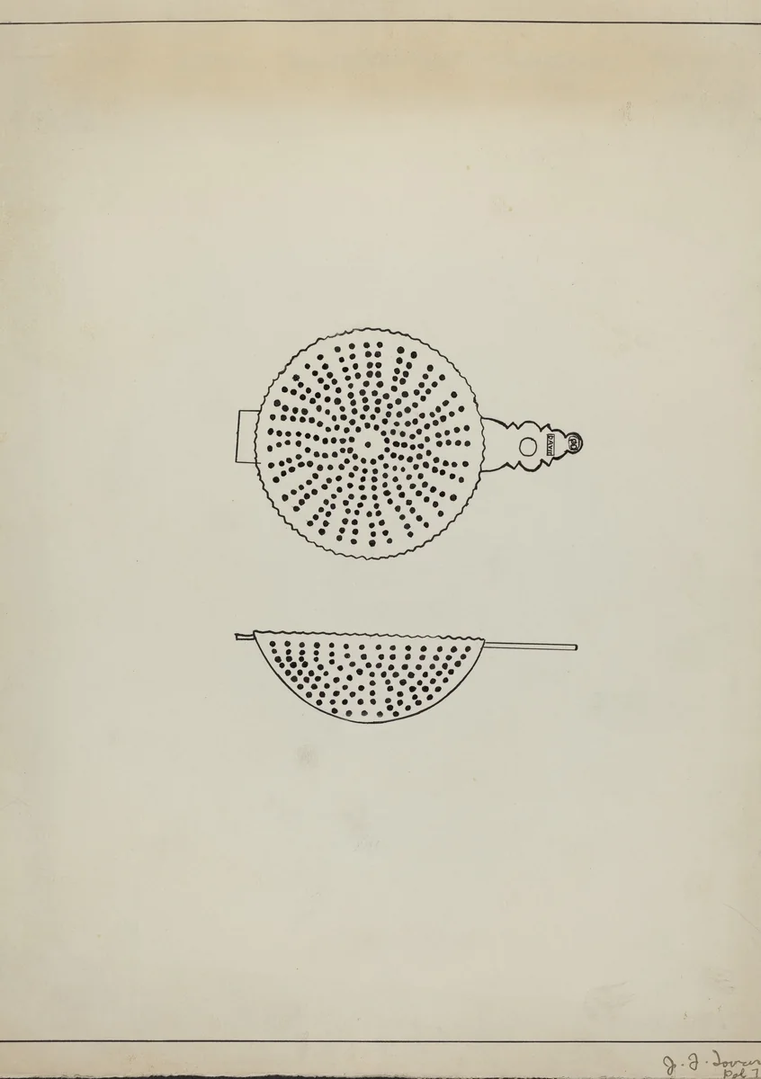 Silver Punch Strainer by John R. Towers, index of american design, 1936