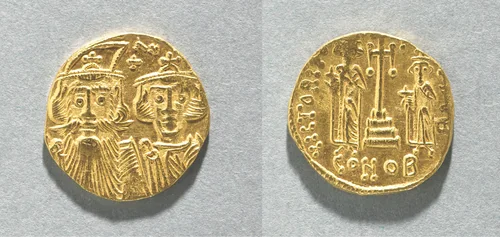 Solidus of Constans II and Constantine IV by Unknown, metalwork, 659-661