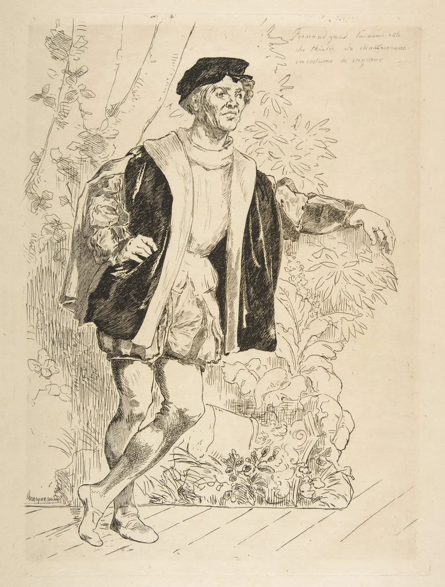 Portrait of Fernand by Félix Bracquemond, print, 1876