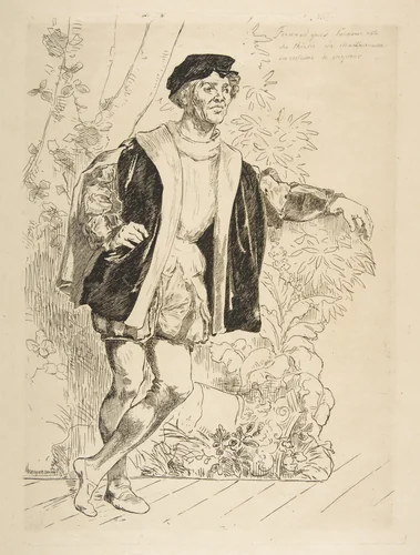 Portrait of Fernand by Félix Bracquemond, print, 1876