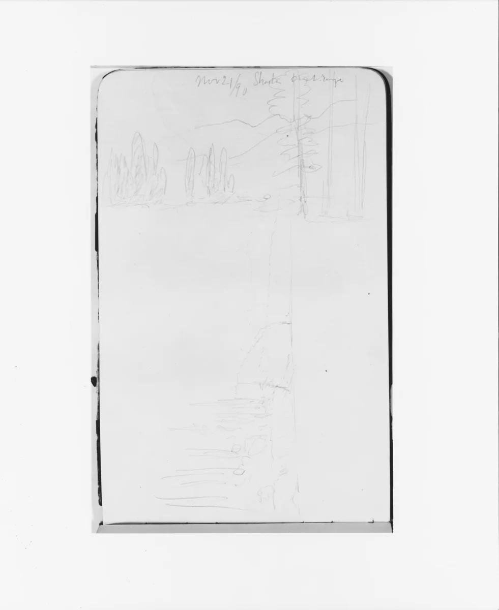 Two Landscape Sketches (from Sketchbook) by Albert Bierstadt, artwork, 1890
