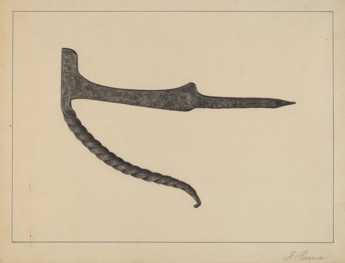 Foot Scraper by Filippo Porreca, index of american design, 1937