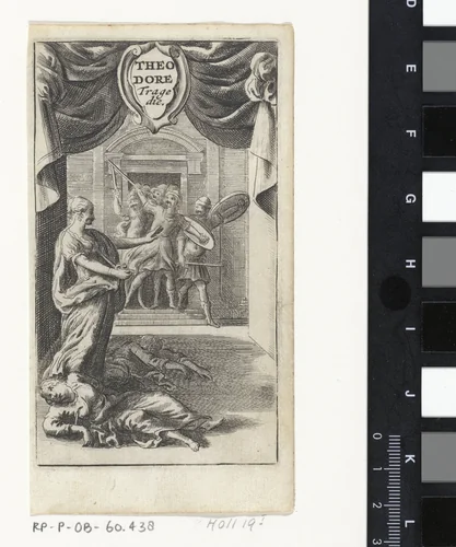 Théodora met een dolk by Abraham Dircksz. Santvoort, print, 1663