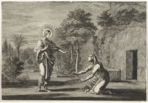 Christus verschijnt aan Maria Magdalena by anonymous, print, 1712