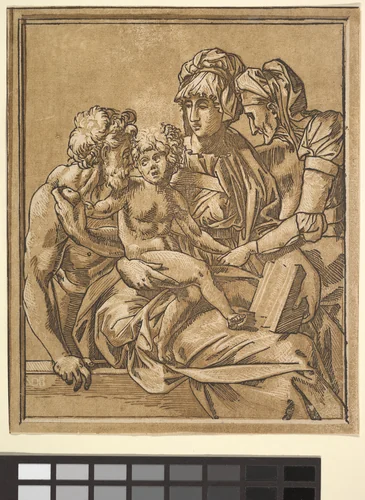 Holy Family by Master ND, print, 1539-1549