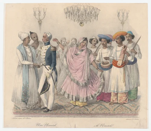 Une Nautch; from Twenty four Plates Illustrative of Hindoo and European Manners in Bengal by Alexandre-Marie Colin, print, 1832