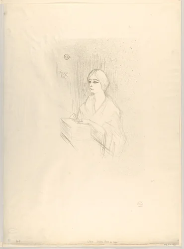 Léonie Yahne in her dressing room, in L'Age Difficile by Henri de Toulouse-Lautrec, print, 1895