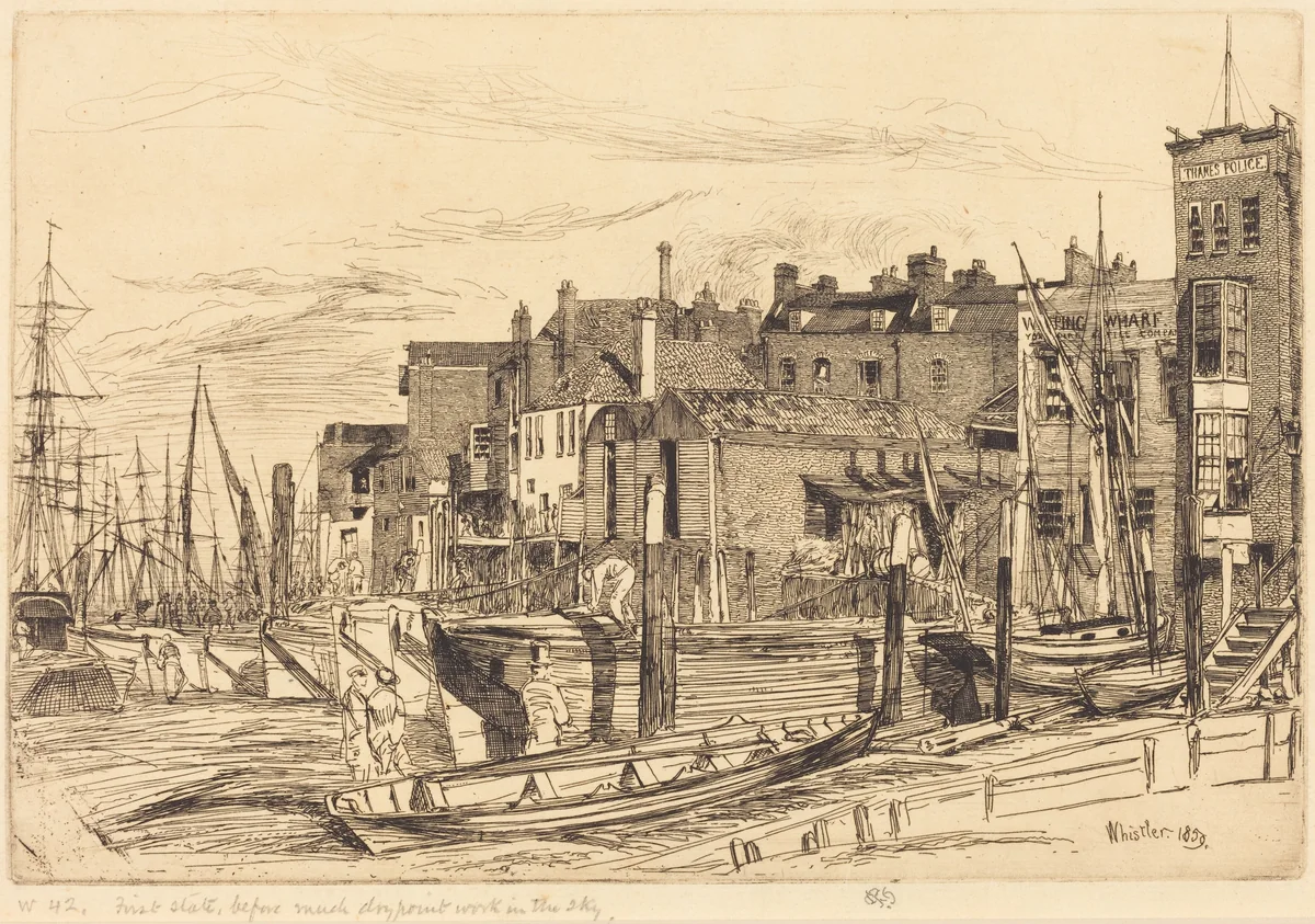 Thames Police by James McNeill Whistler, print, 1859