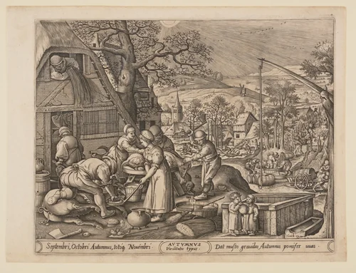 Autumn, from The Four Seasons by Pieter van der Heyden
Hans Bol, print, 1570