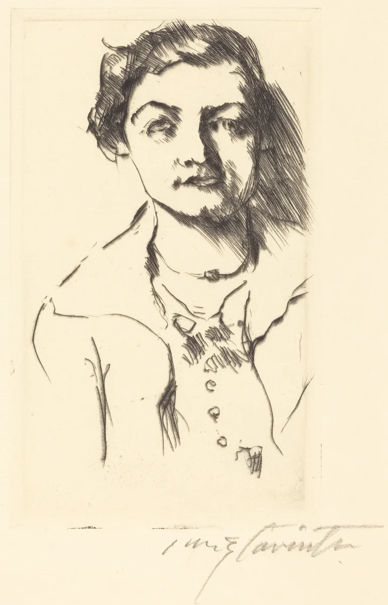 Bildnis einer Jungen Dame—Anneliese Halbe (Portrait of a Young Woman—Anneliese Halbe) by Lovis Corinth, print, 1918