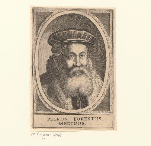 Portret van Pieter van Foreest by anonymous, print, 1614