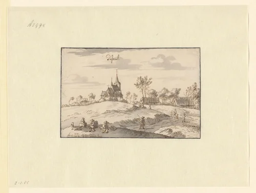 View of Rosmalen, Noord-Brabant by Josua de Grave, drawing, 1675