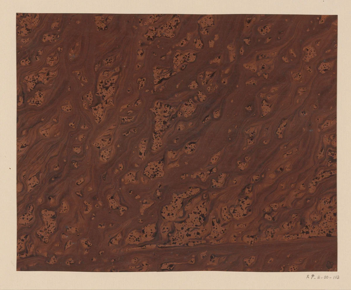 Boomwortelmarmer in zwart en bruin by anonymous, other, 1750-1900