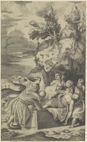 Graflegging van Christus by Unknown, print, 1567