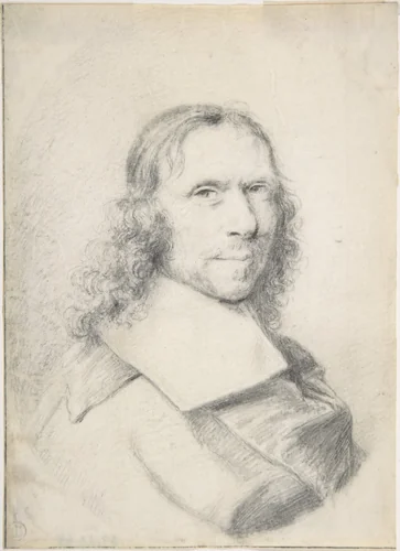 Bust of a Man with a Broad Collar by anonymous, drawing, 1600-1699
