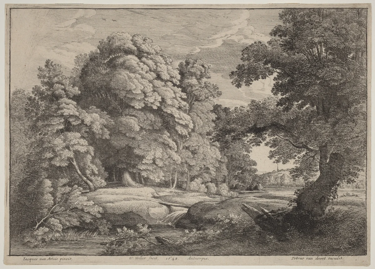 The Bridge over the Waterfall by Wenceslaus Hollar
Jacques d' Artois, print, 1648
